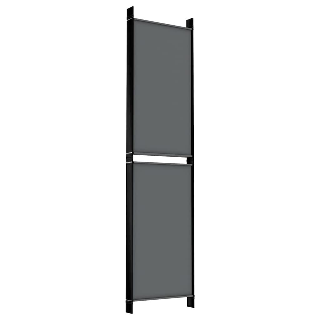 5-Panel Room Divider Anthracite 250x200 cm Fabric