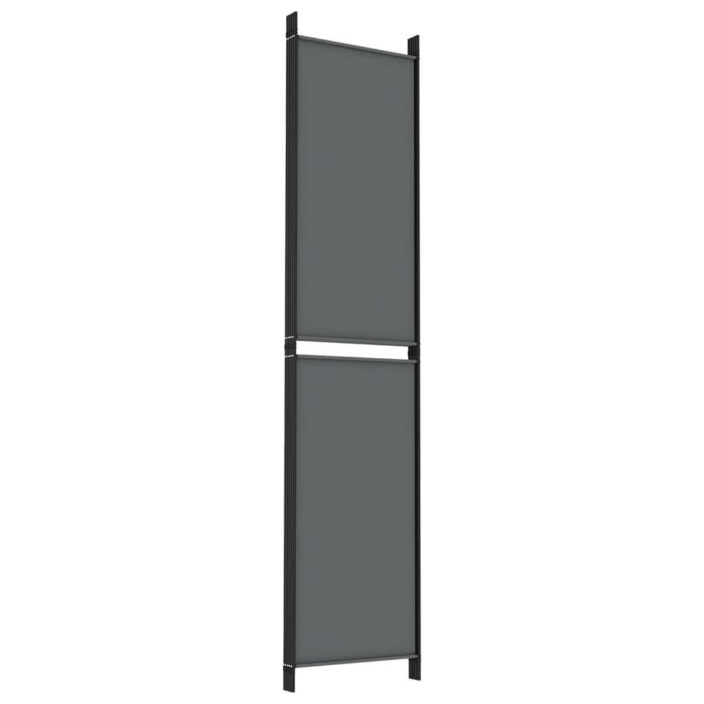 5-Panel Room Divider Anthracite 250x220 cm Fabric