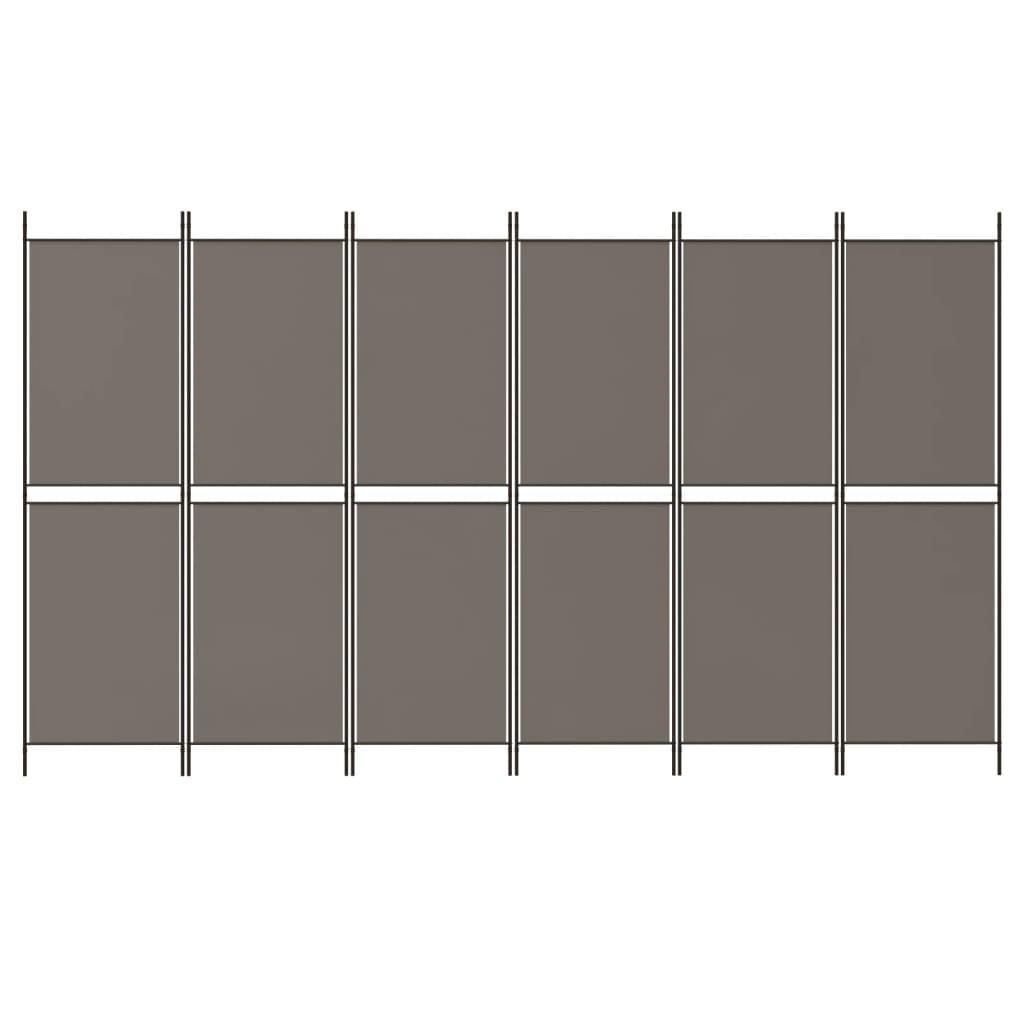 6-Panel Room Divider Anthracite 300x220 cm Fabric