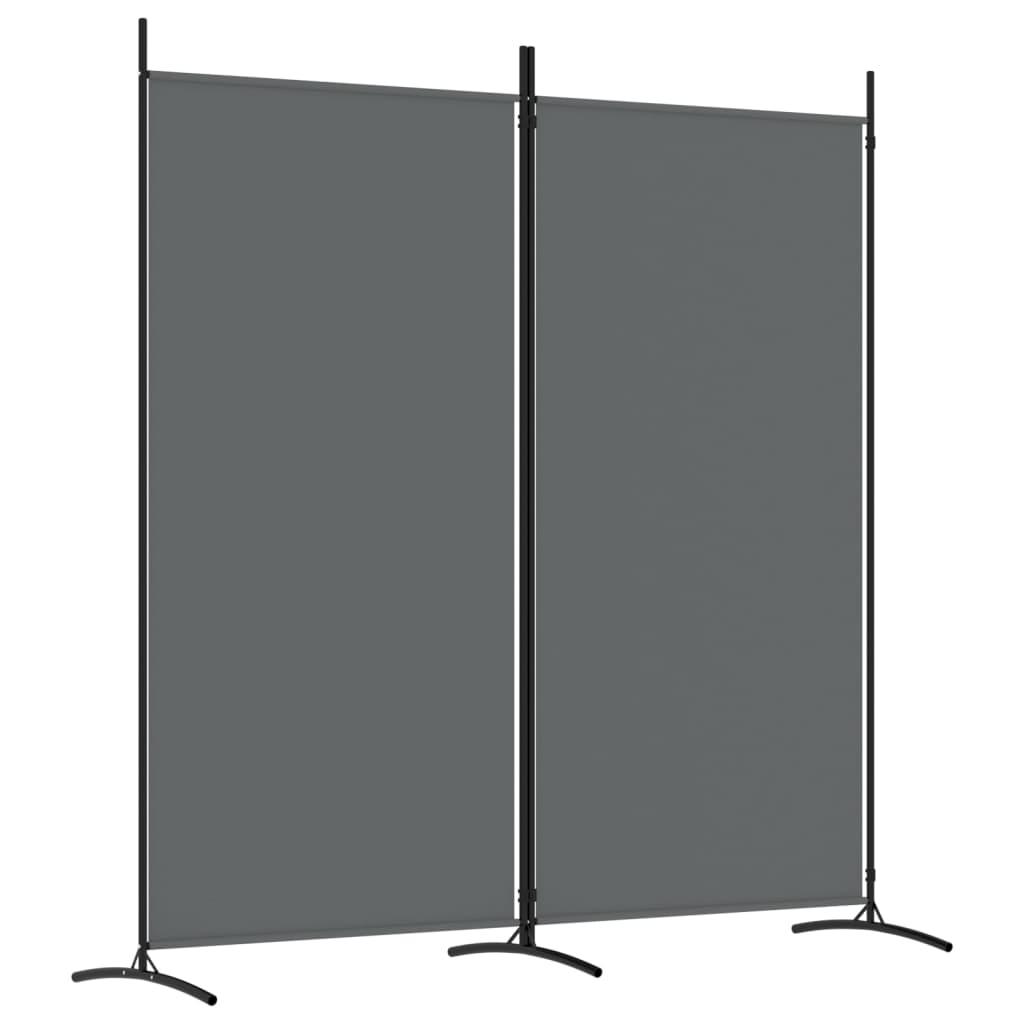 2-Panel Room Divider Anthracite 175x180 cm Fabric