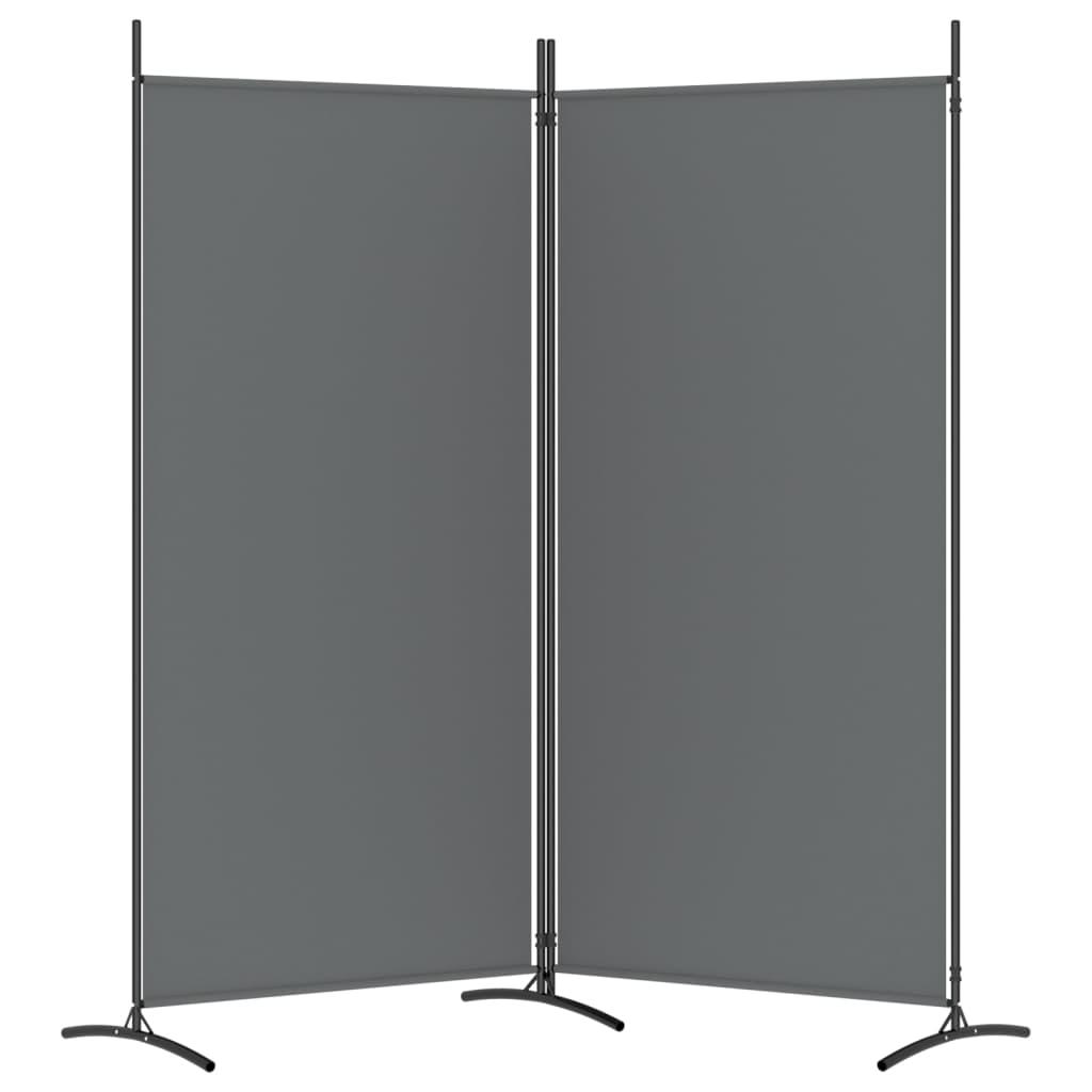 2-Panel Room Divider Anthracite 175x180 cm Fabric