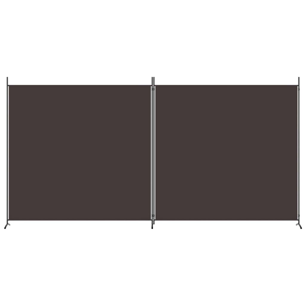 2-Panel Room Divider Brown 348x180 cm Fabric