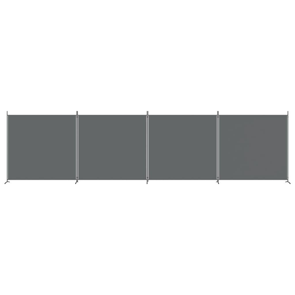 4-Panel Room Divider Anthracite 698x180 cm Fabric