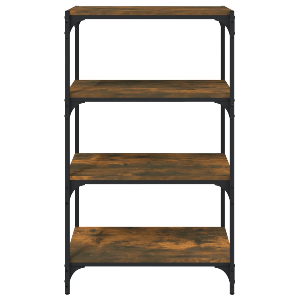 Book Cabinet Smoked Oak 60x33x100 cm Engineered Wood and Steel