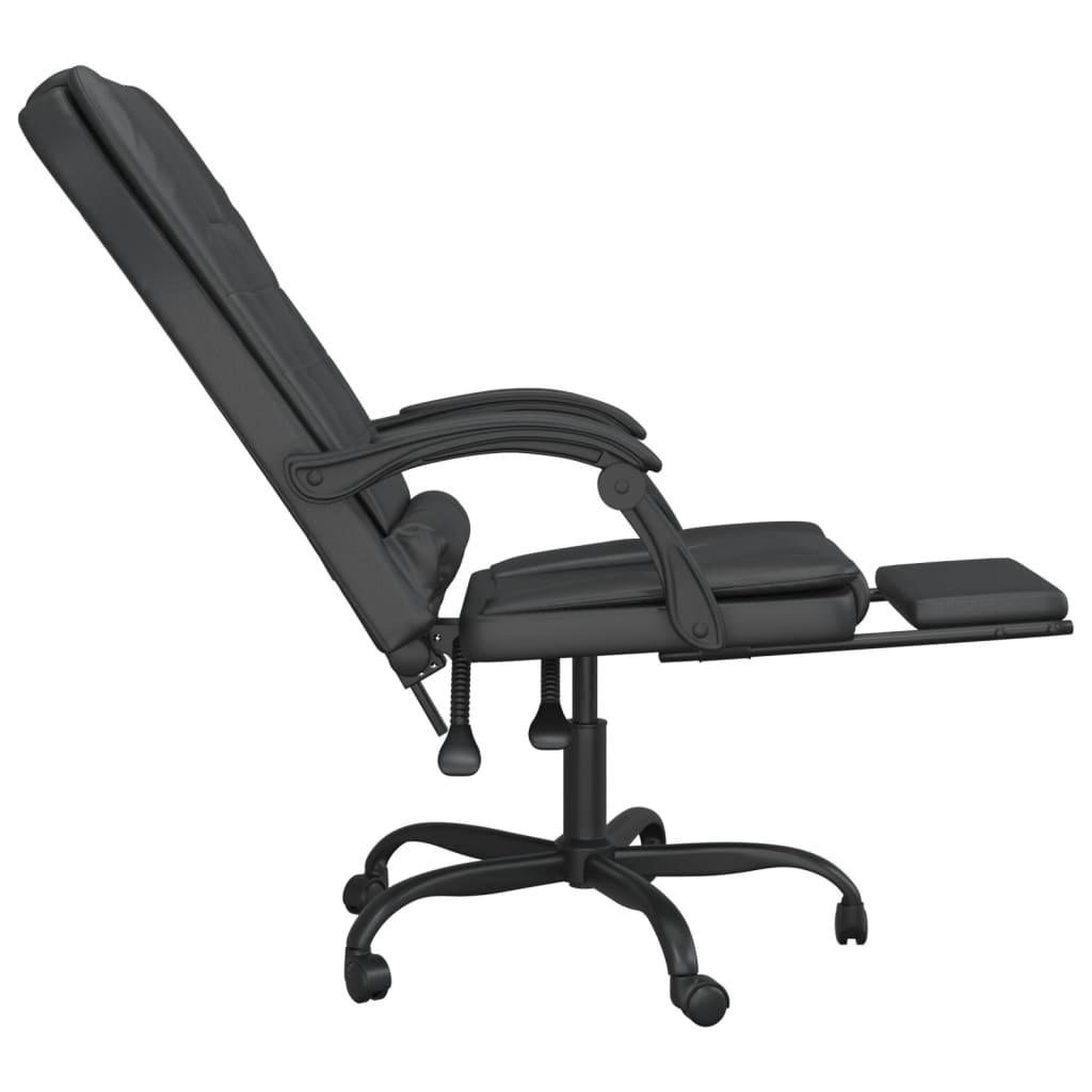 Massage Reclining Office Chair Black Faux Leather