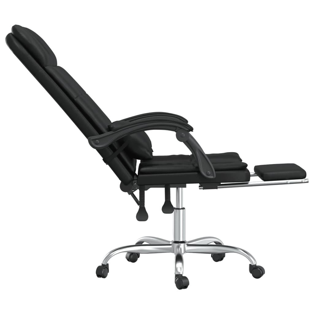 Massage Reclining Office Chair Black Faux Leather