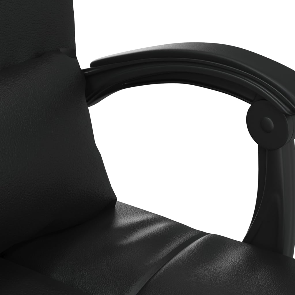 Massage Reclining Office Chair Black Faux Leather