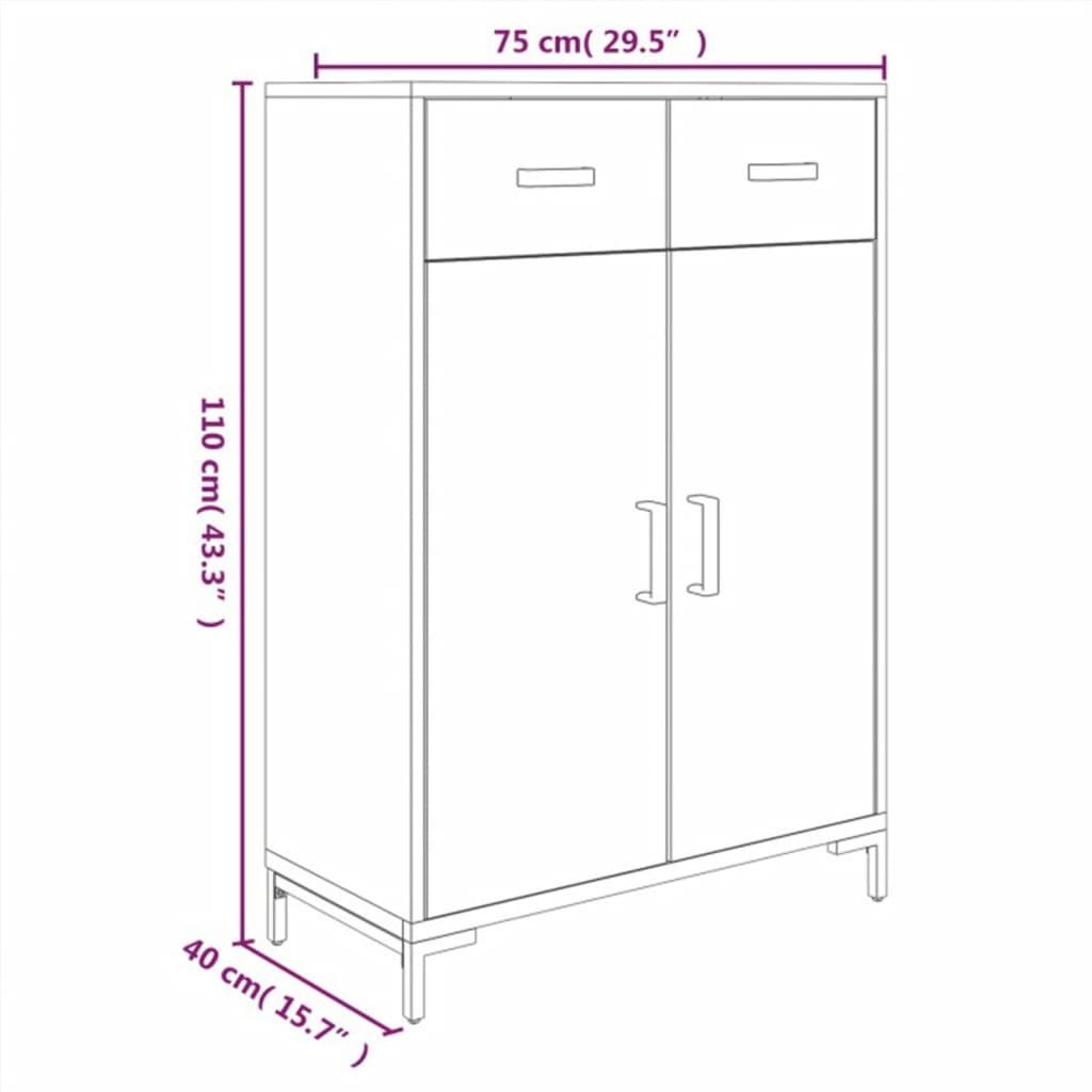 Shoe Rack Black 75x40x110 cm Solid Pinewood