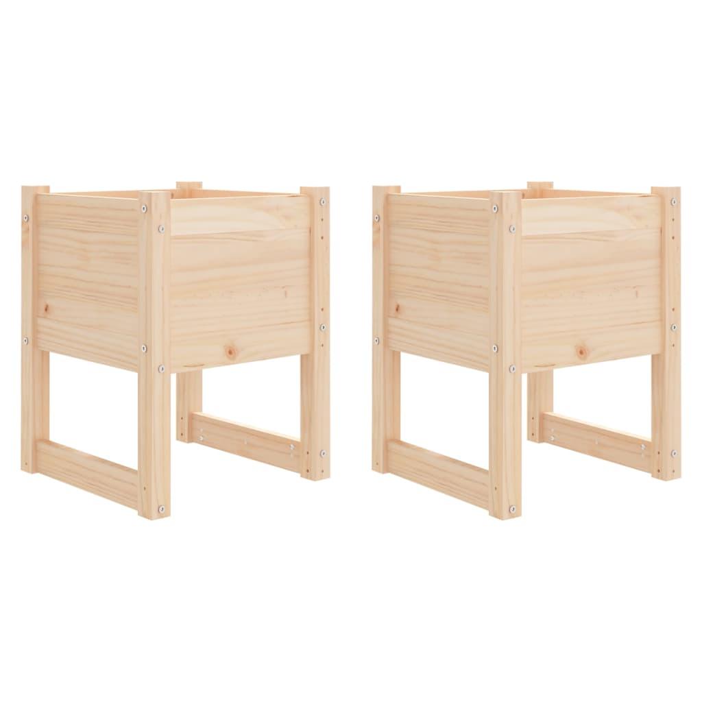 Planters 2 pcs 40x40x52.5 cm Solid Wood Pine