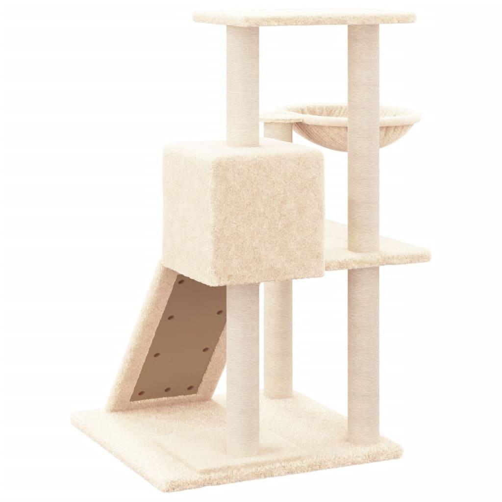 Cat Tree with Sisal Scratching Posts Cream 82 cm