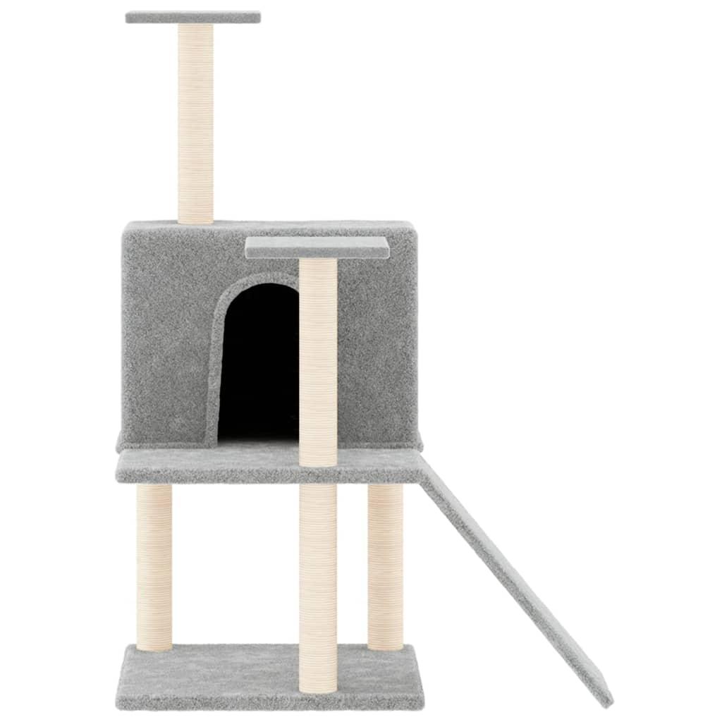 Cat Tree with Sisal Scratching Posts Light Grey 109 cm