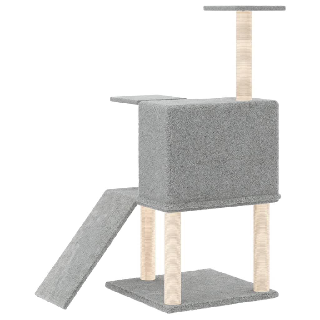 Cat Tree with Sisal Scratching Posts Light Grey 109 cm