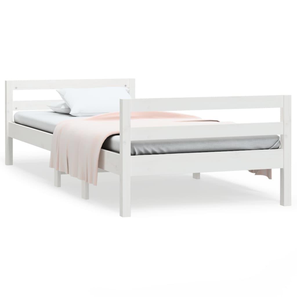 Bed Frame without Mattress White 90x190 cm Solid Wood Pine