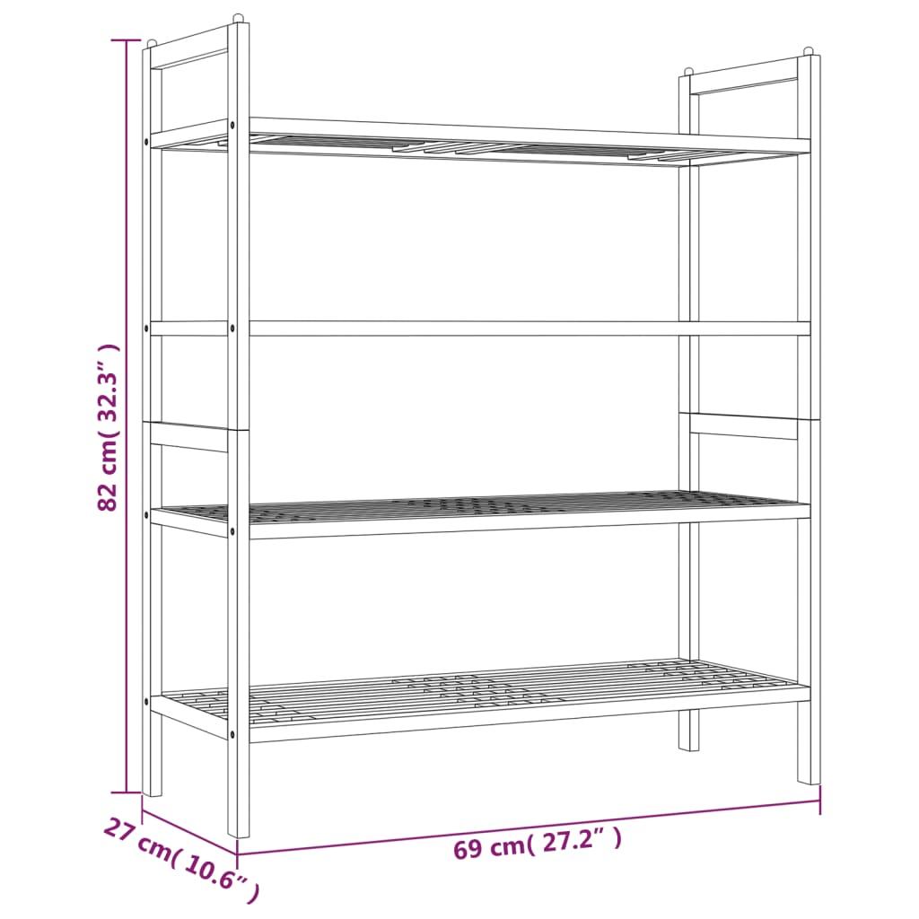 Shoe Racks 2 pcs 69x27x41 cm Solid Wood Walnut