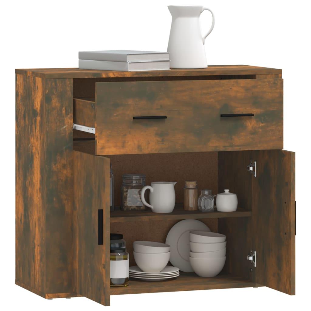 Sideboard Smoked Oak 80x33x70 cm Engineered Wood