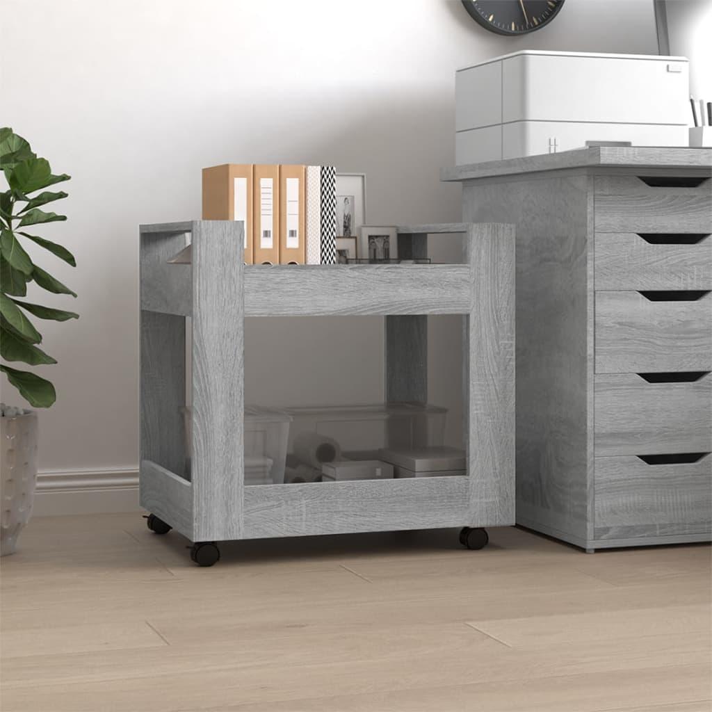 Desk Trolley Grey Sonoma 60x45x60 cm Engineered Wood