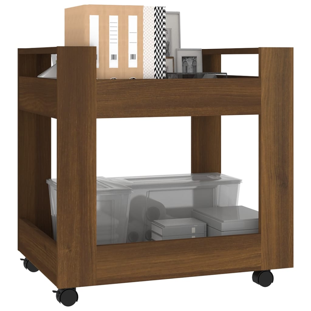 Desk Trolley Brown Oak 60x45x60 cm Engineered Wood