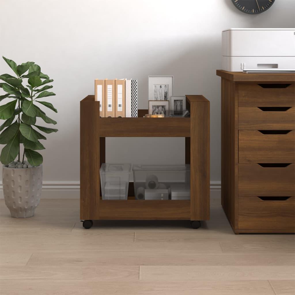 Desk Trolley Brown Oak 60x45x60 cm Engineered Wood