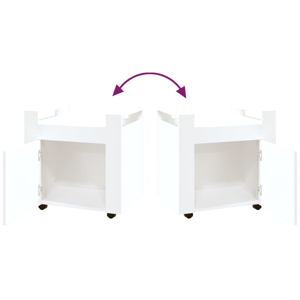 Desk Trolley White 60x45x60 cm Engineered Wood