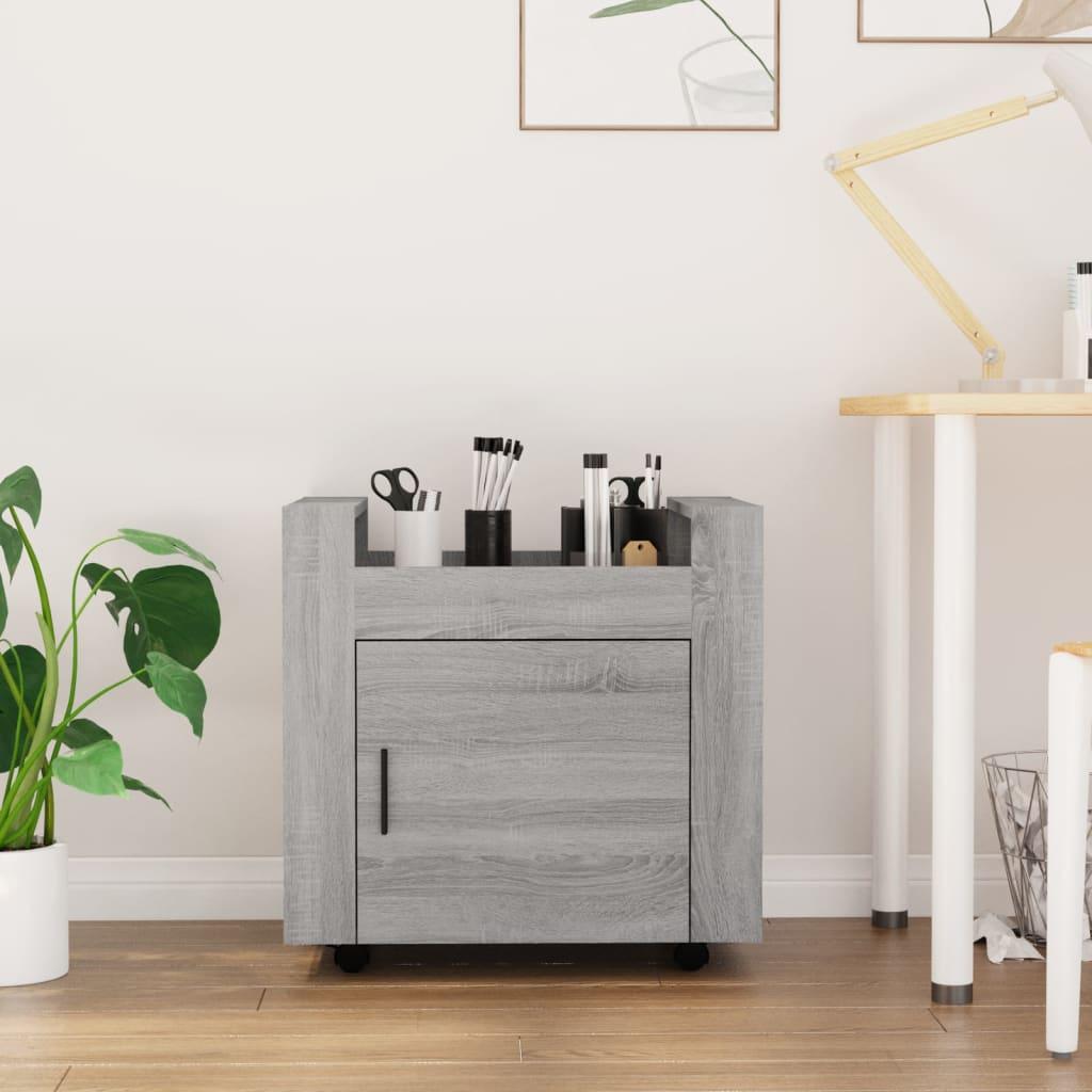 Desk Trolley Grey Sonoma 60x45x60 cm Engineered Wood