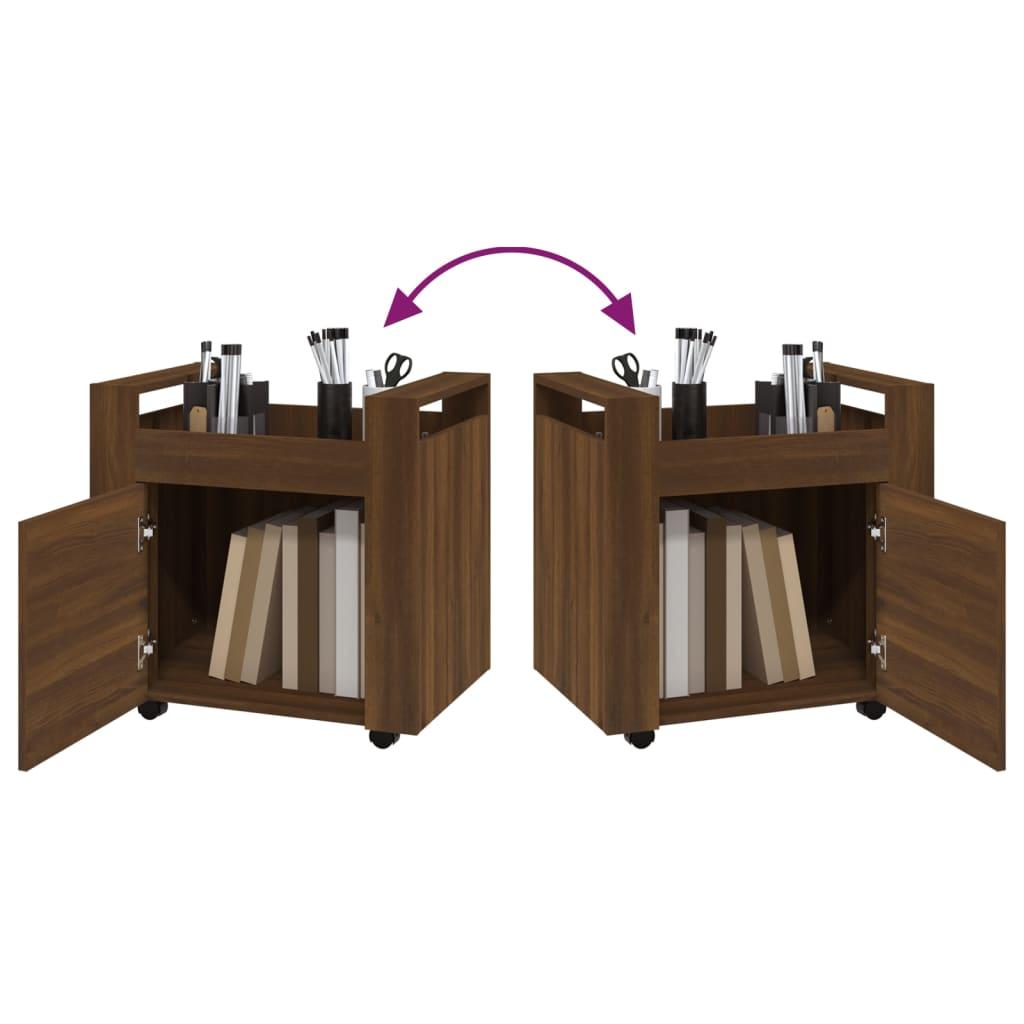 Desk Trolley Brown Oak 60x45x60 cm Engineered Wood