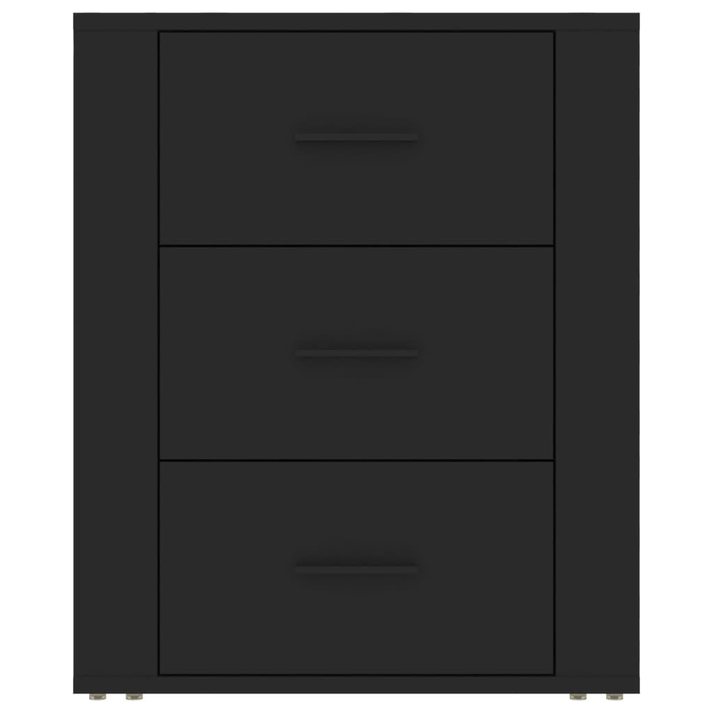 Bedside Cabinet Black 50x36x60 cm Engineered Wood