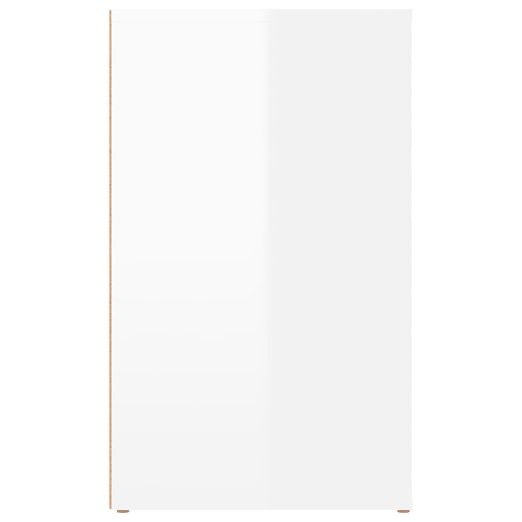 Bedside Cabinet High Gloss White 50x36x60 cm Engineered Wood