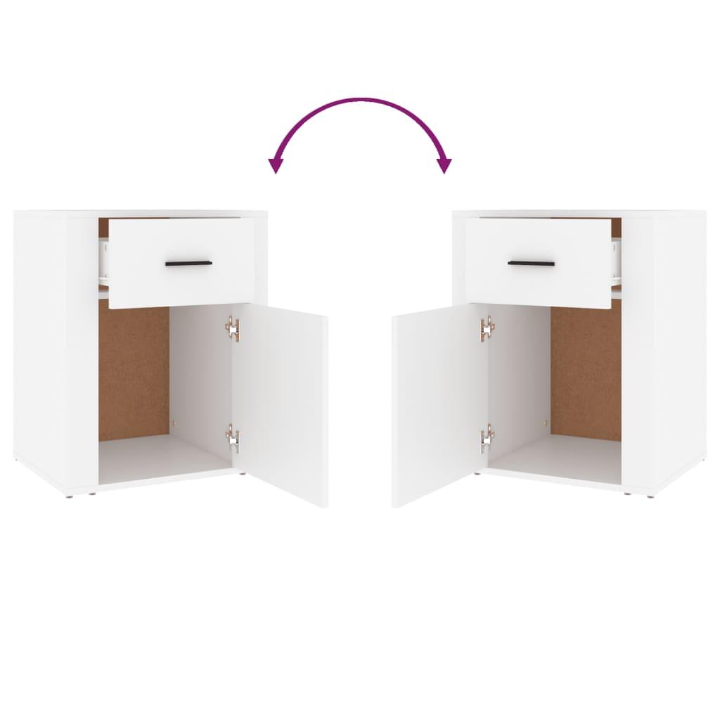 Bedside Cabinet White 50x36x60 cm Engineered Wood