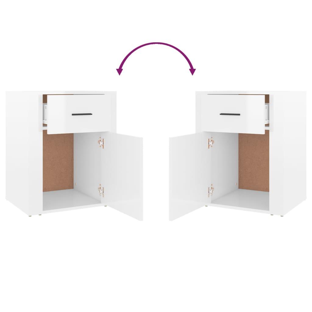 Bedside Cabinet High Gloss White 50x36x60 cm Engineered Wood