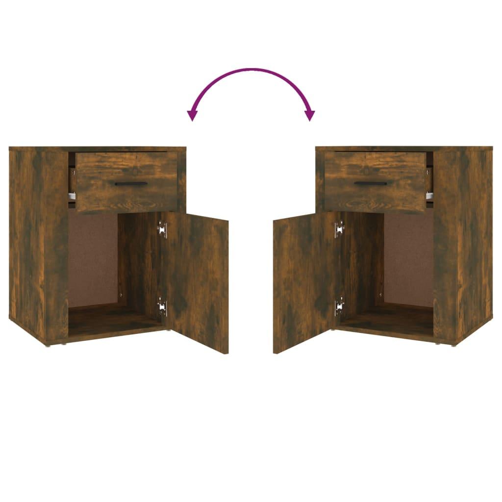 Bedside Cabinet Smoked Oak 50x36x60 cm Engineered Wood