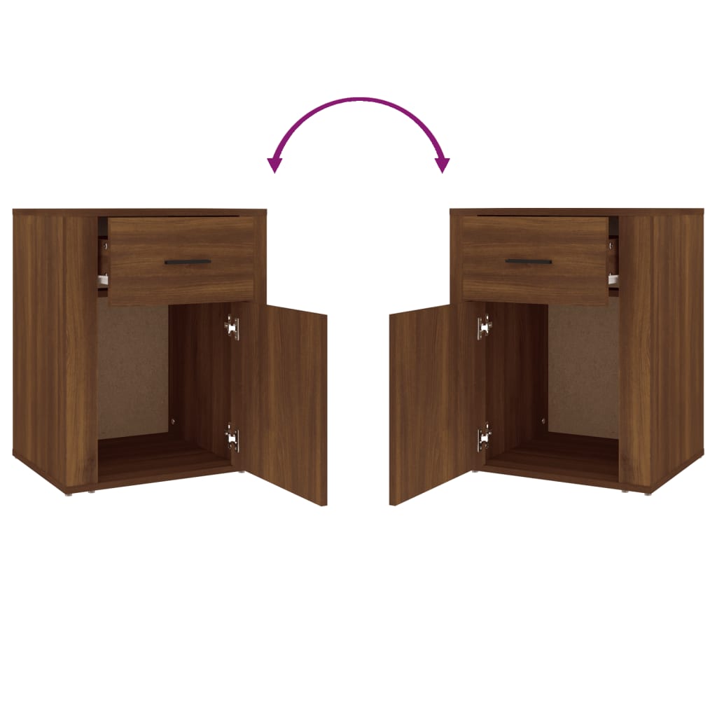 Bedside Cabinet Brown Oak 50x36x60 cm Engineered Wood