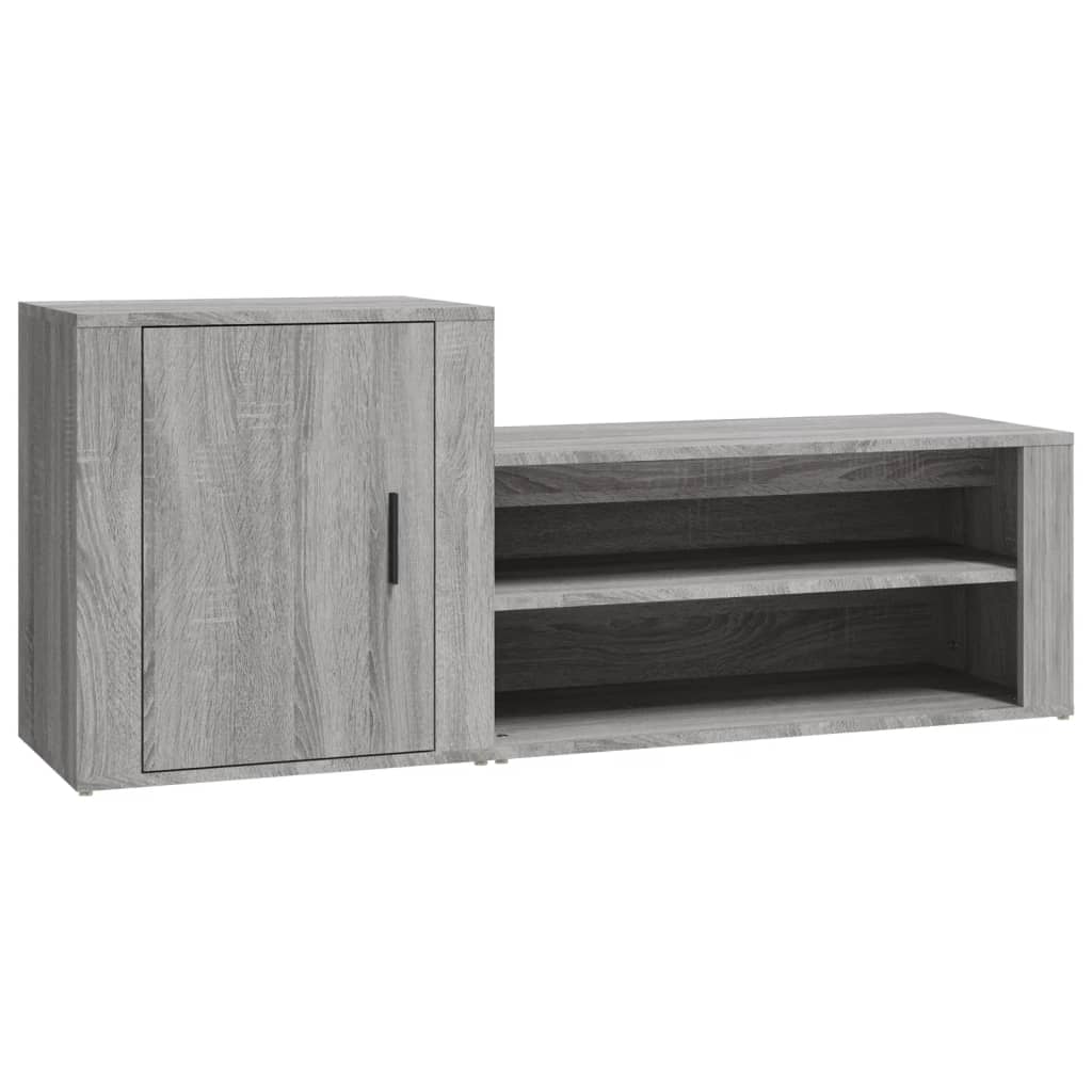 Shoe Cabinet Grey Sonoma 130x35x54 cm Engineered Wood