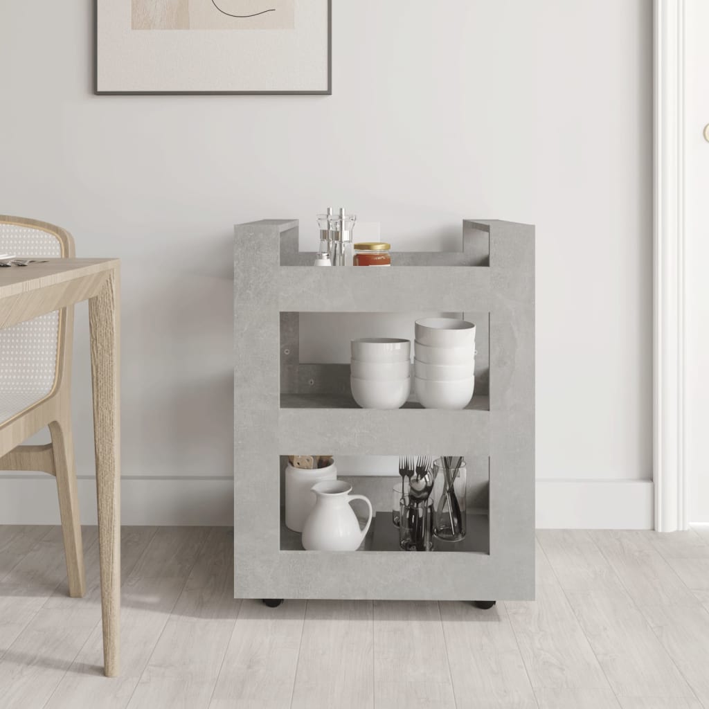 Kitchen Trolley Concrete Grey 60x45x80 cm Engineered Wood