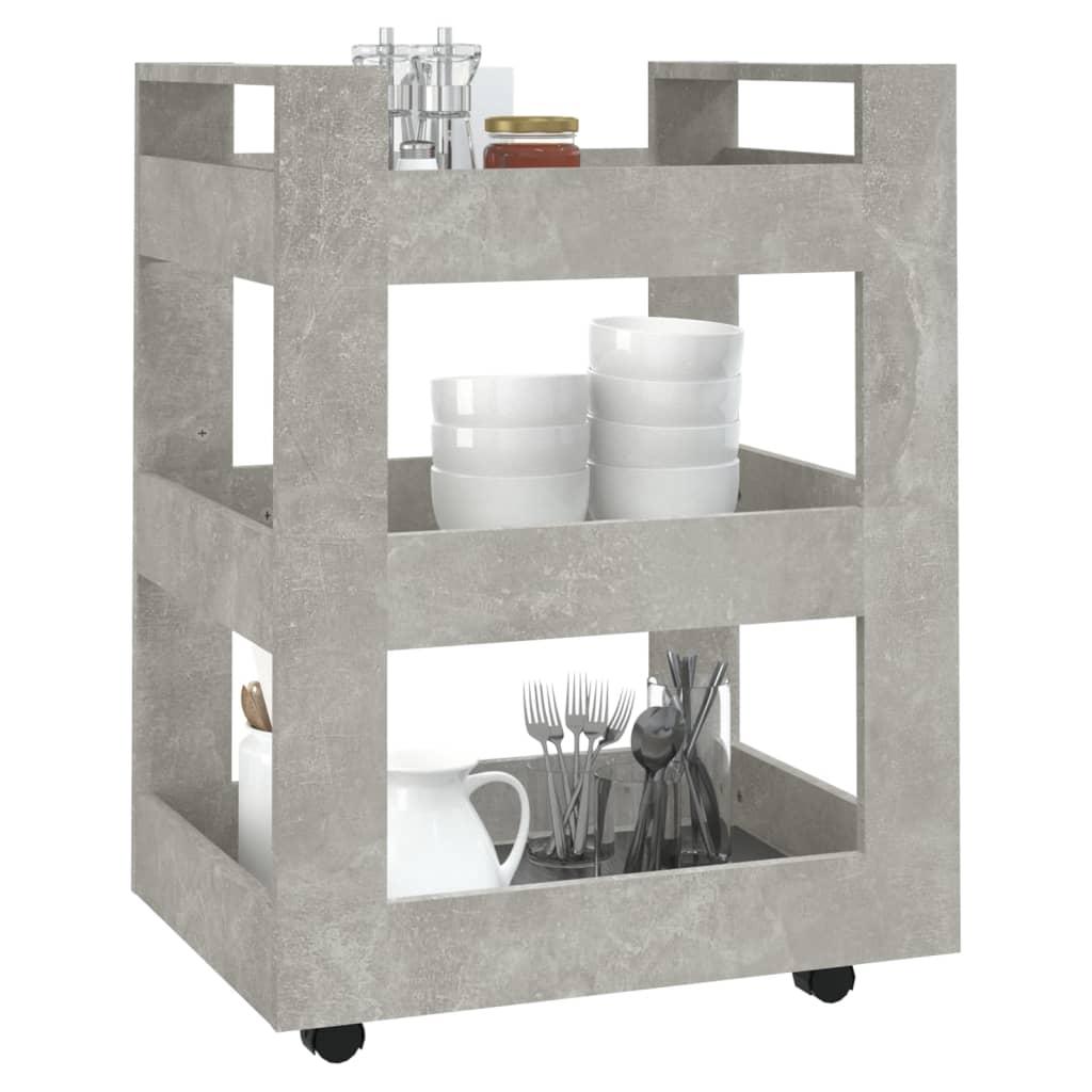 Kitchen Trolley Concrete Grey 60x45x80 cm Engineered Wood