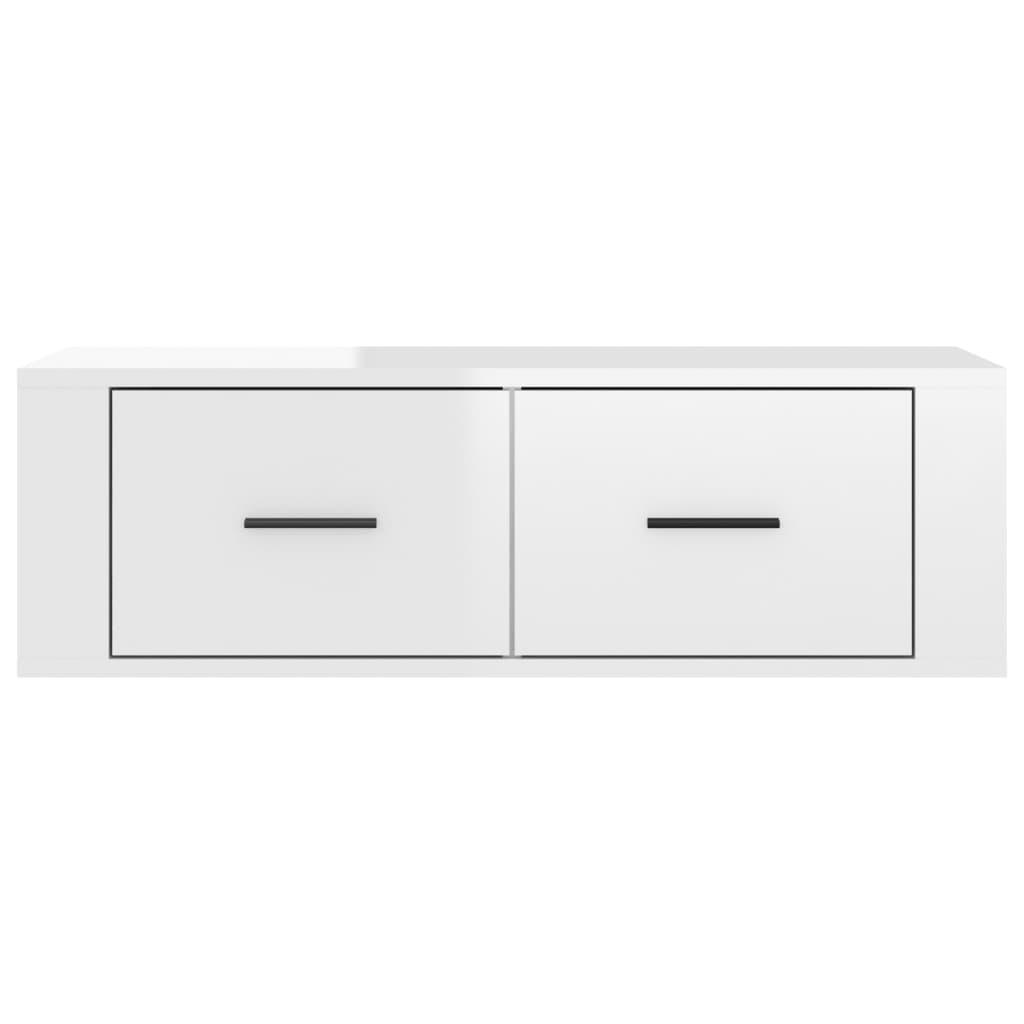 Hanging TV Cabinet High Gloss White 80x36x25 cm Engineered Wood