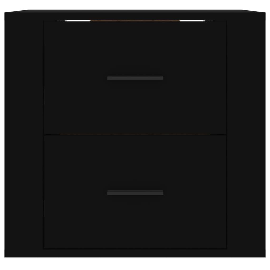 Wall-mounted Bedside Cabinet Black 50x36x47 cm
