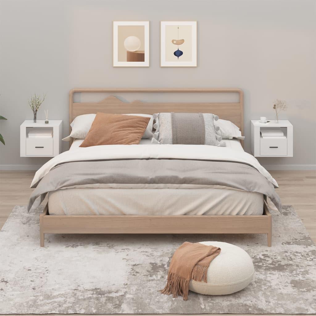 Wall-mounted Bedside Cabinets 2 pcs White 50x36x40 cm