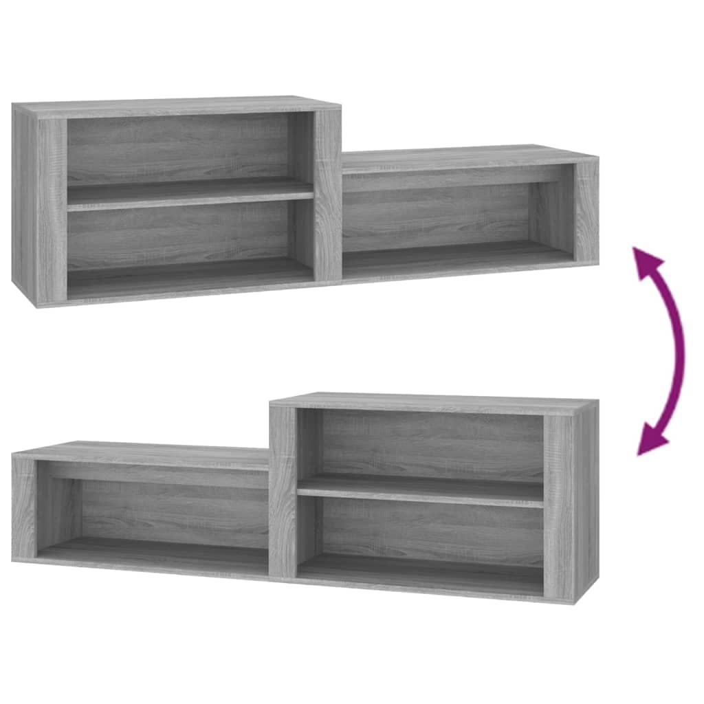 Shoe Cabinet Grey Sonoma 150x35x45 cm Engineered Wood