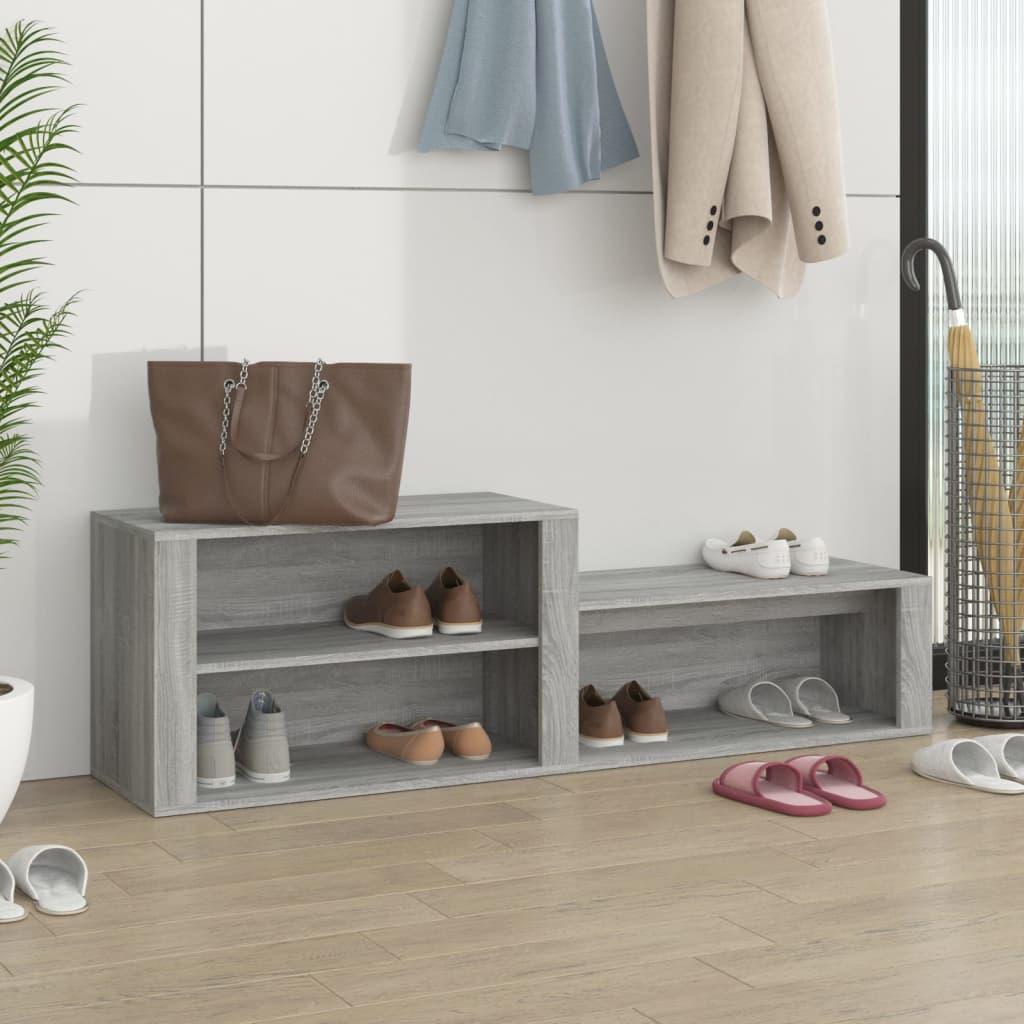 Shoe Cabinet Grey Sonoma 150x35x45 cm Engineered Wood