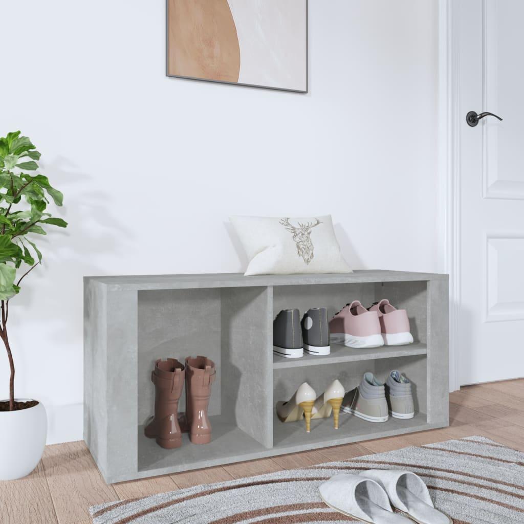 Shoe Cabinet Concrete Grey 100x35x45 cm Engineered Wood