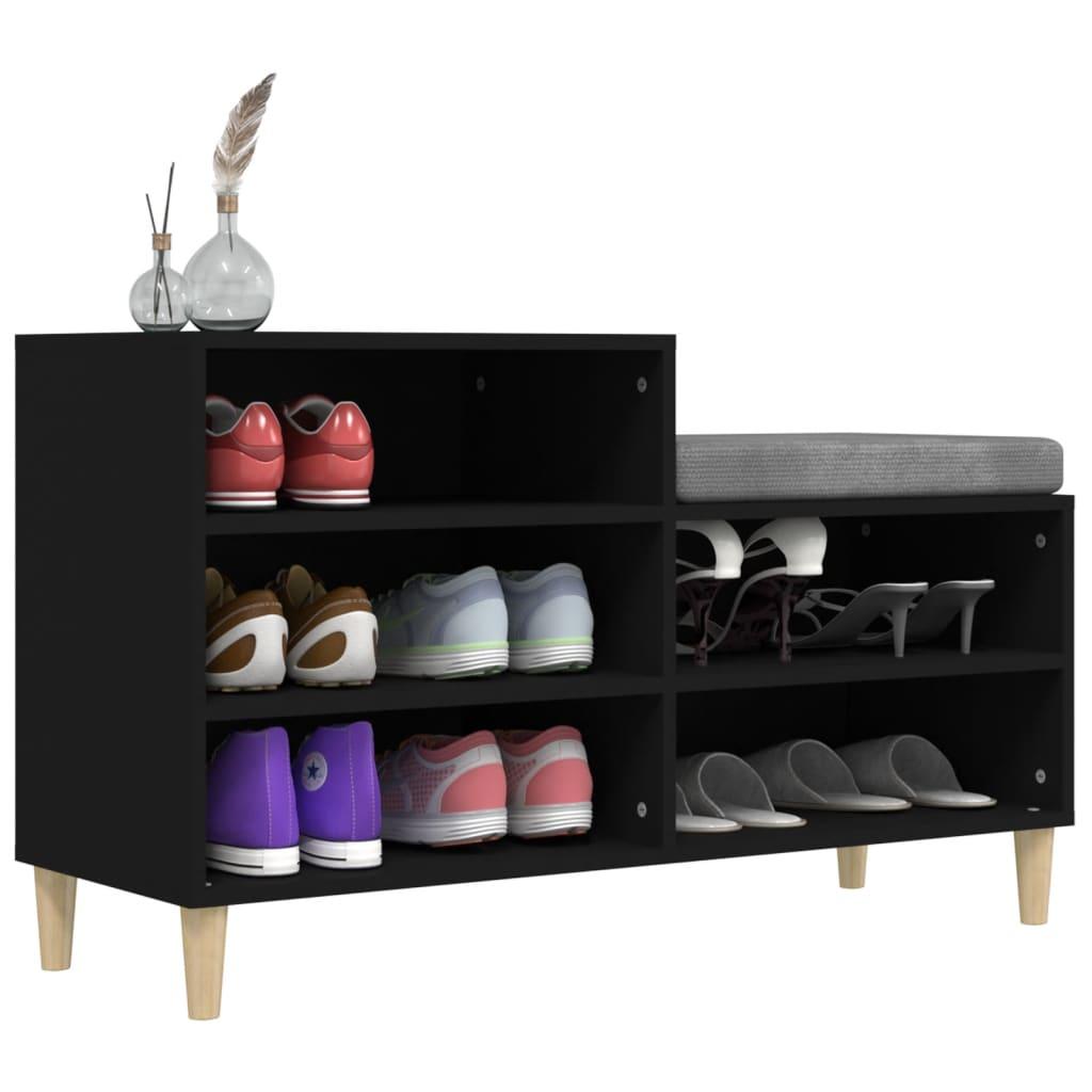 Shoe Cabinet Black 102x36x60 cm Engineered Wood