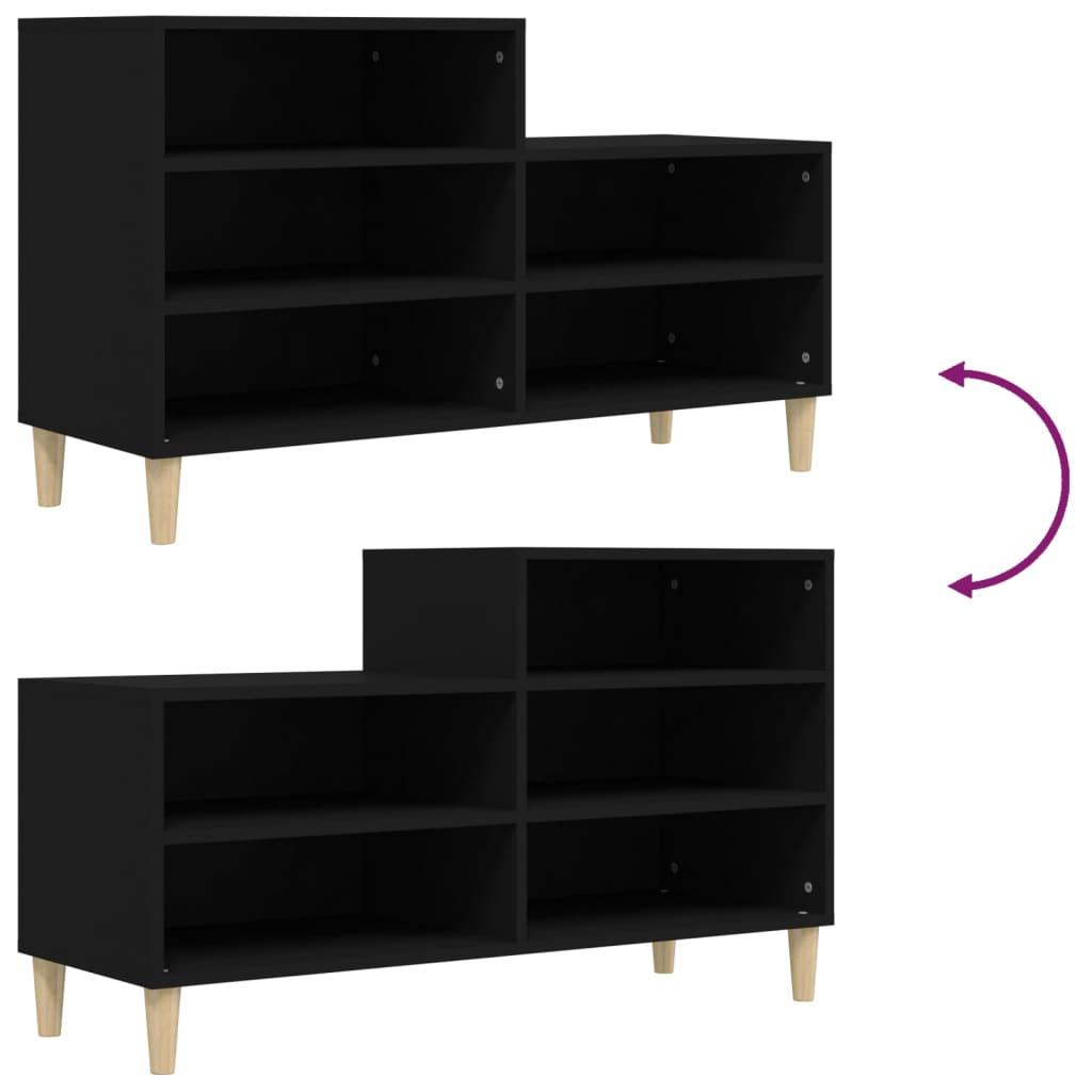 Shoe Cabinet Black 102x36x60 cm Engineered Wood