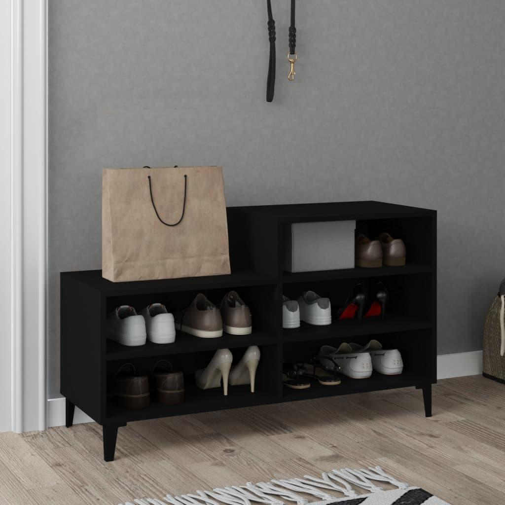 Shoe Cabinet Black 102x36x60 cm Engineered Wood