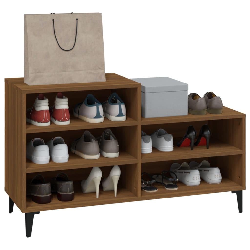 Shoe Cabinet Brown Oak 102x36x60 cm Engineered Wood