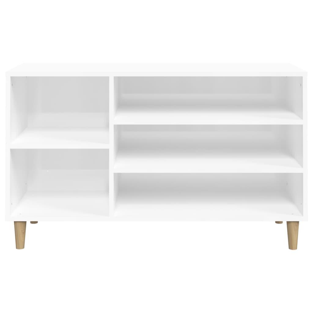 Shoe Cabinet High Gloss White 102x36x60 cm Engineered Wood