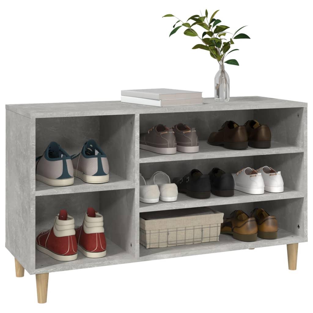 Shoe Cabinet Concrete Grey 102x36x60 cm Engineered Wood