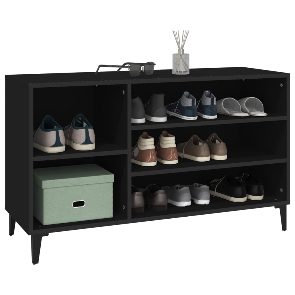 Shoe Cabinet Black 102x36x60 cm Engineered Wood