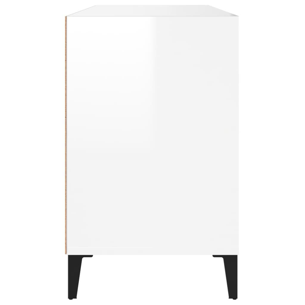 Shoe Cabinet High Gloss White 102x36x60 cm Engineered Wood