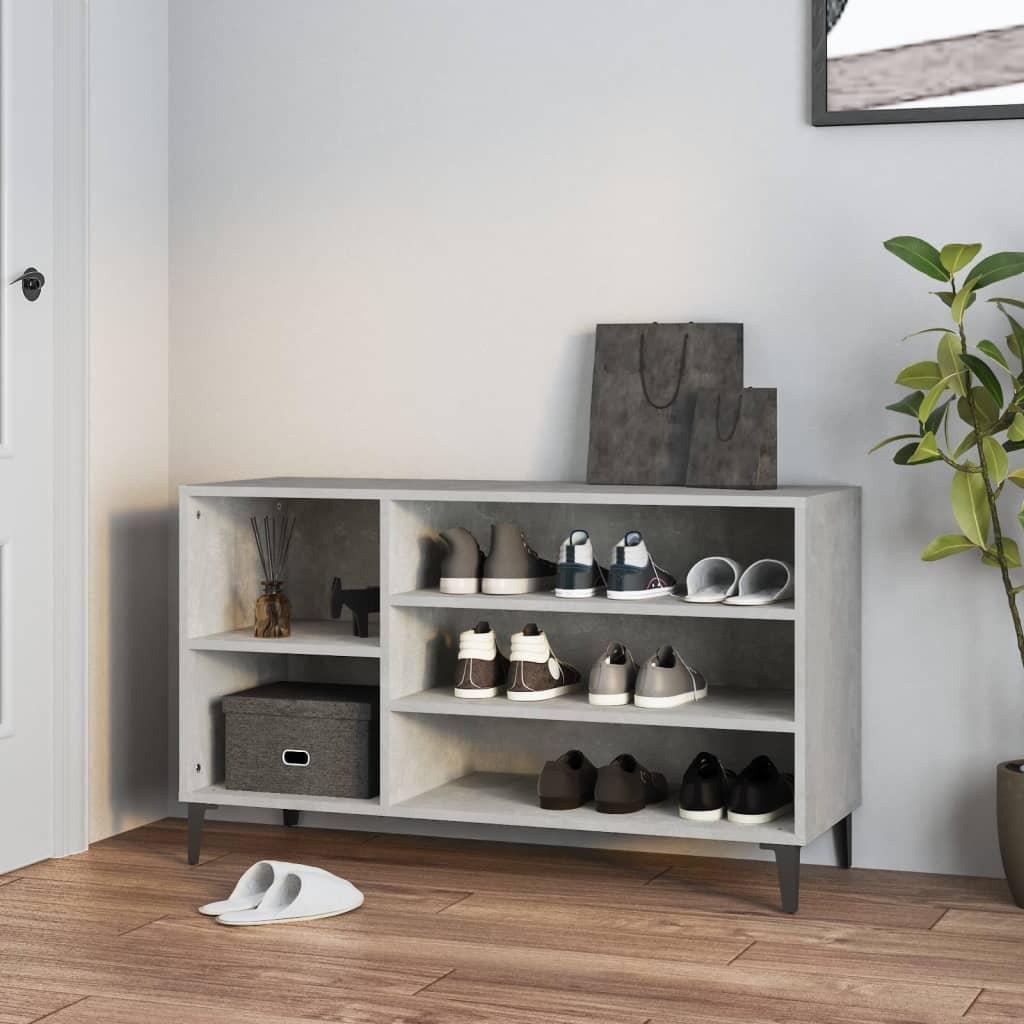 Shoe Cabinet Concrete Grey 102x36x60 cm Engineered Wood