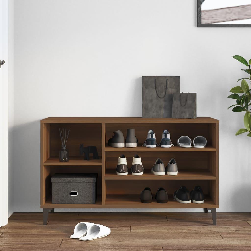 Shoe Cabinet Brown Oak 102x36x60 cm Engineered Wood